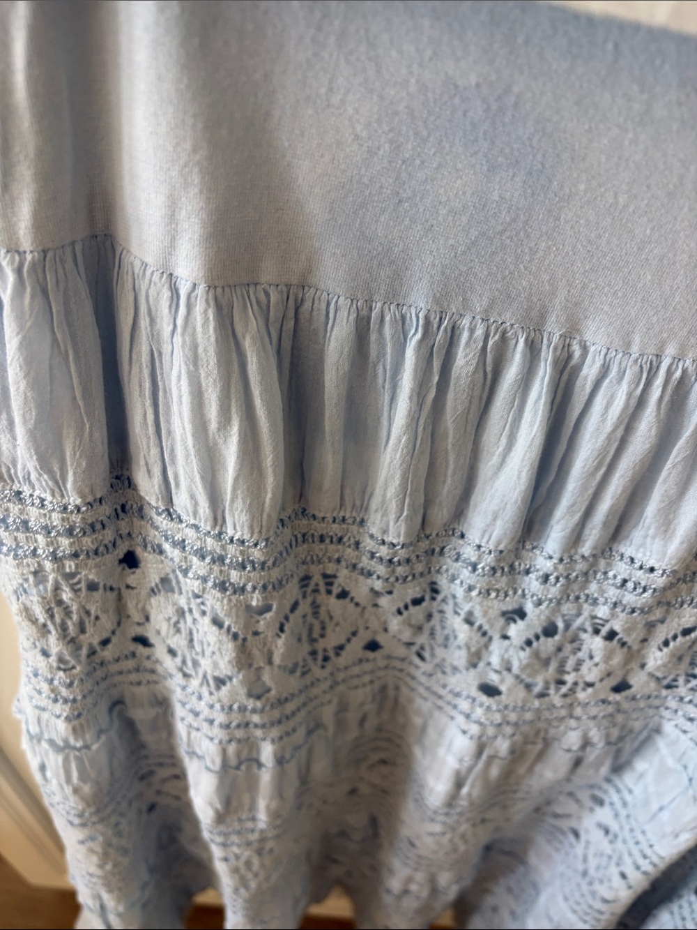 Now and Then Romantic Cottage Core Bohemian Lace Maxi Skirt size L - Picture 9 of 10